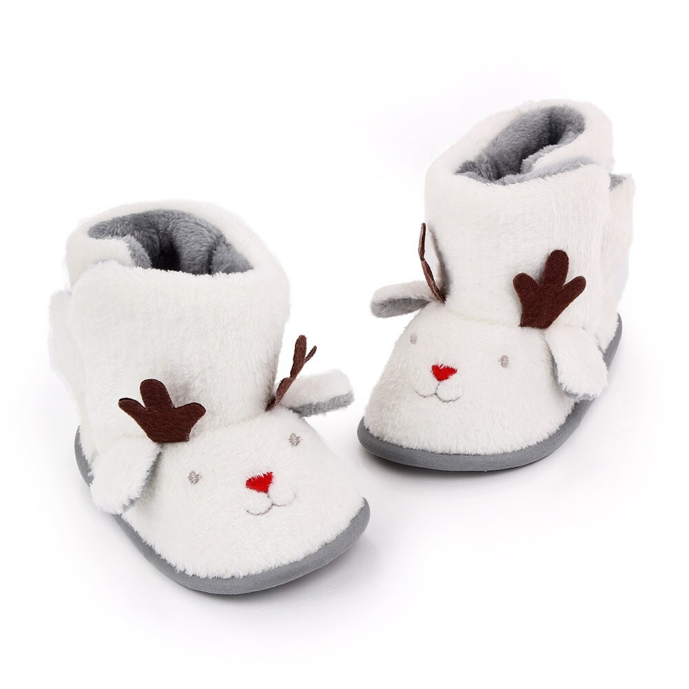 3-12M Winter Newborn Infant Baby Boy Girl Warm Boots Christmas Deer Snow Boots Cute Xmas: A / 6 to 9M