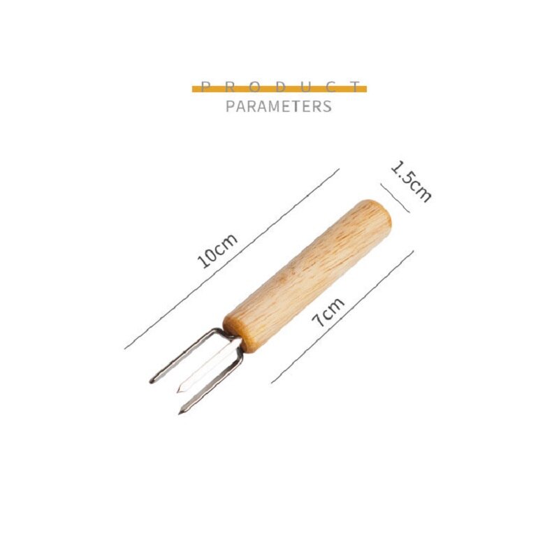 Soportes para maíz, tenedor multifunción para barbacoa, herramienta para maíz, mango de madera, tenedor de acero inoxidable, suministros para barbacoa, 2 uds.