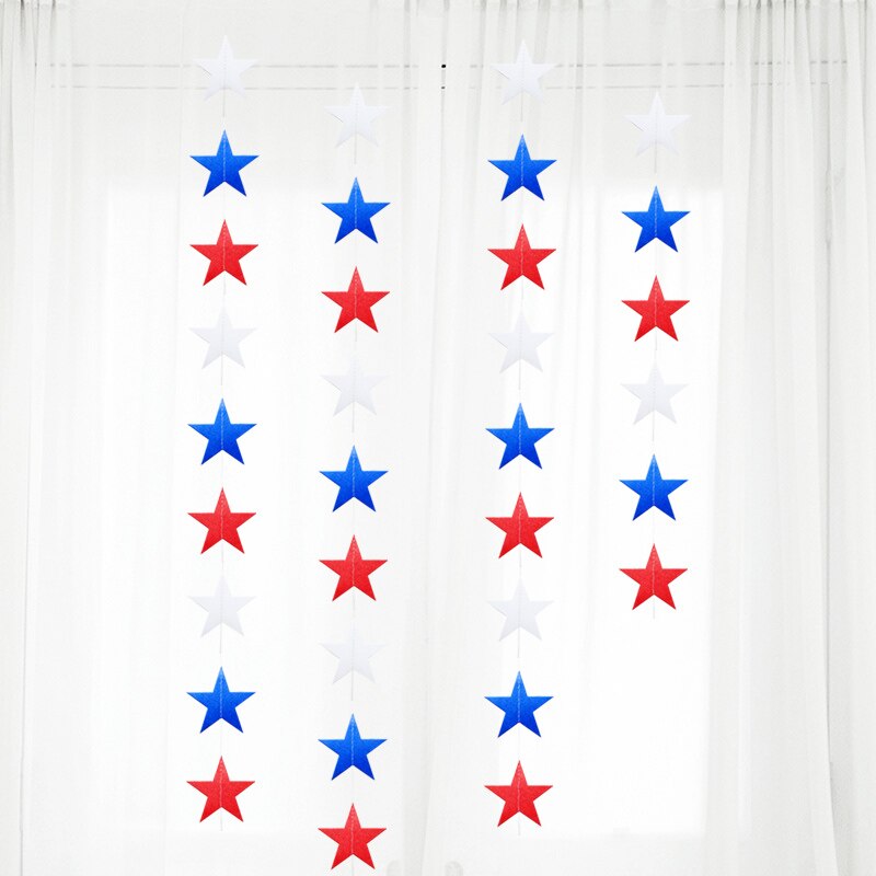 4m blandede farger amerikansk flagg femspiss stjerne konfetti amerikansk uavhengighetsdag banner konfetti tilbehør til julepynt: Default Title
