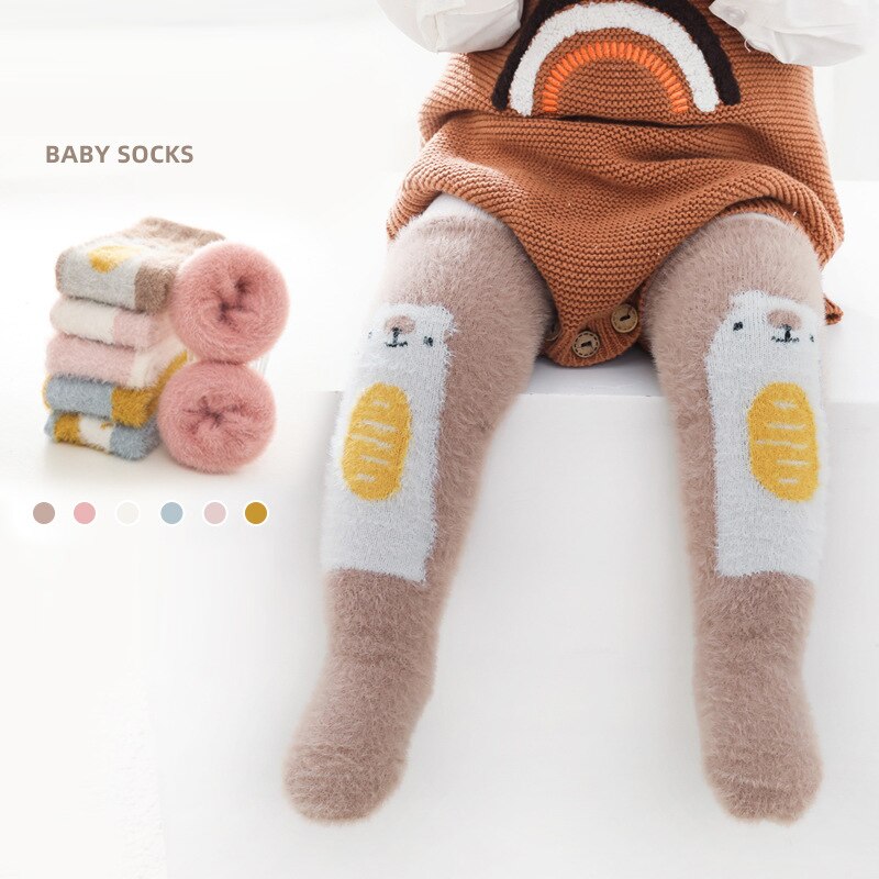 Calzini lunghi invernali per bambini ragazza ragazzi calzino termico in cotone per bambini bambini velluto calze alte al ginocchio calde accessori per bambini