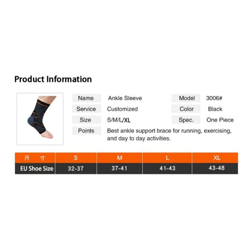 1 pz cavigliera compressione supporto manica elastica traspirante per recupero lesioni dolore articolare basket calzini sportivi piede