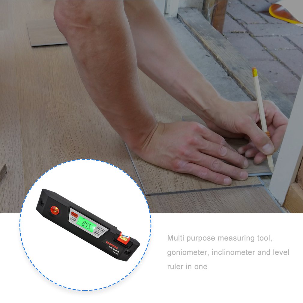 Electronic Digital Inclinometer Level Ruler Precision Digital Torpedo Inclinometer With Magnetic Backlight (Without Battery)