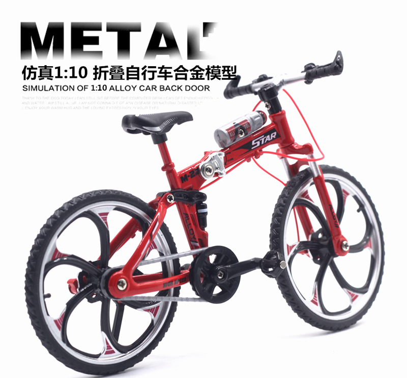 Fiets Ornamenten 1:10 Schaal Fiets Model Miniatuur Retro Stijl Metalen Fiets Speelgoed Voor Kinderen