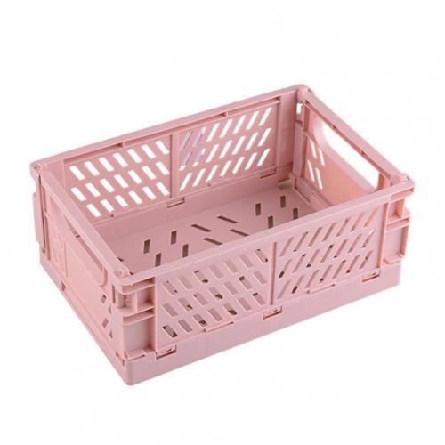 Cesta de almacenamiento creativa para libros, cesta plegable de gran capacidad, de Color sólido, para almacén de cocina: Pink L