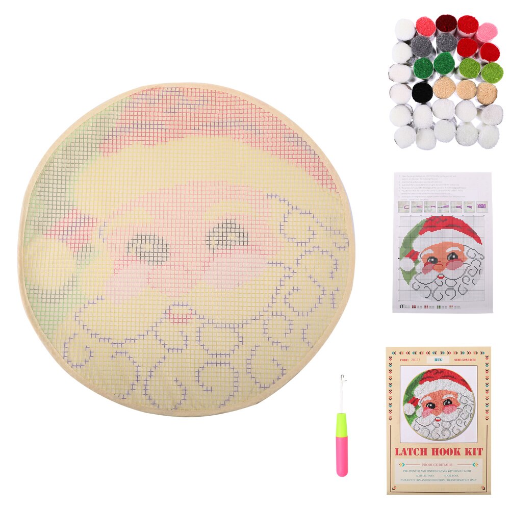 1 Set Of DIY Kit Interesting Handmade Latch Hook Kits Carpet Making Material DIY Rug Kit for Home