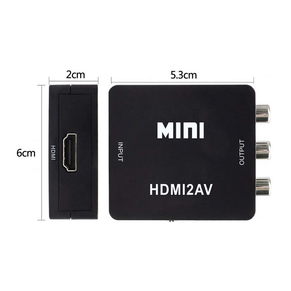 AV to HDMI Adapter 1080P Video Converter MINI AV2HDMI Adapter Converter Box for HDTV Projector Set-top Box