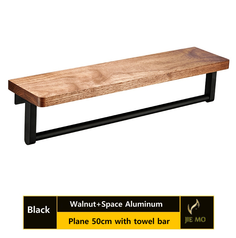 Bathroom Walnut rack the wall hanging storage shelf wood storage shelf: light yellow