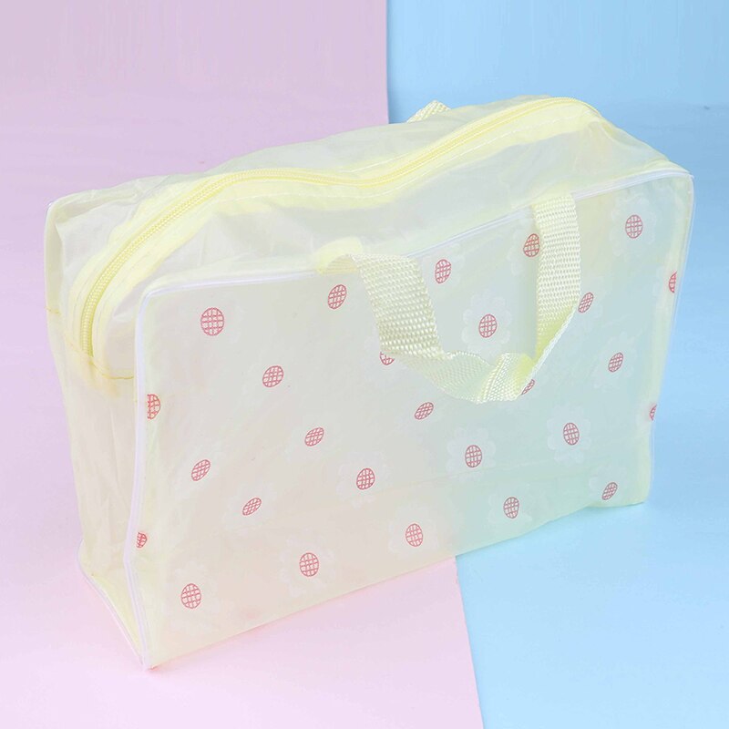 Clear Transparent Plastic PVC Travel Makeup Bag Cosmetic Toiletry Zip Bag Pouch: Yellow