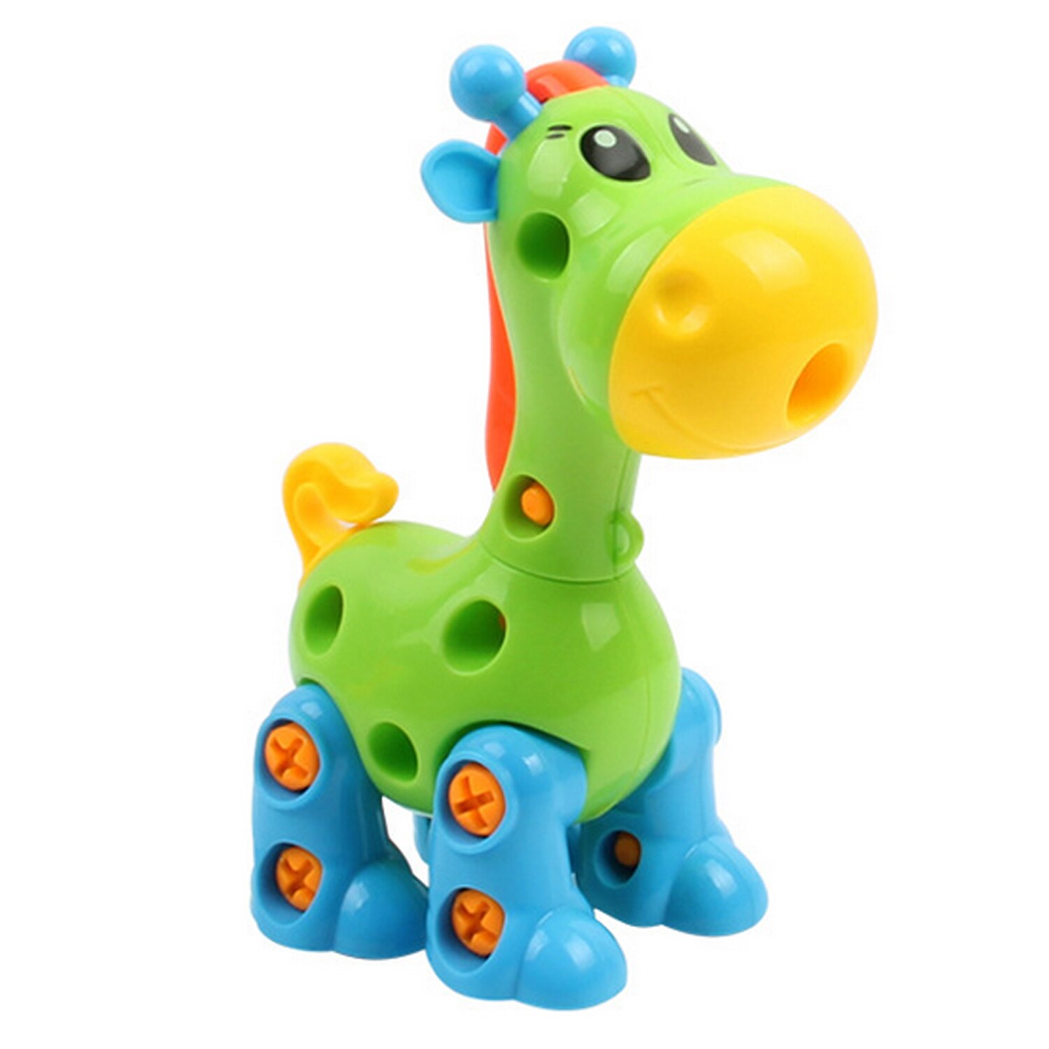Lustige Auseinander Nehmen Spielzeug freundlicher Niedlichen Ebene DIY Montieren Gebäude Pädagogisches Spielzeug mit Schraubendreher für Kleinkinder Zufällige Farbe: Giraffe