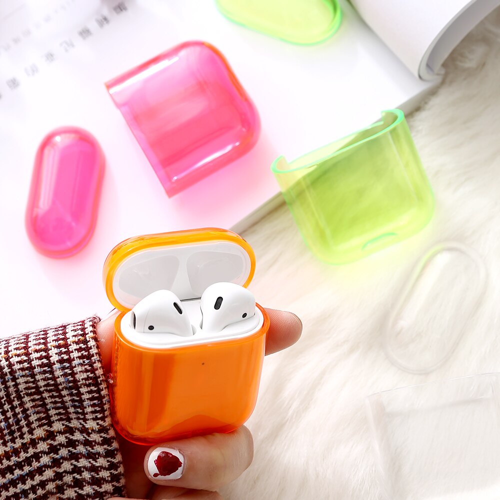Couvercle de couleur claire pour boîtier Airpods étui pour écouteurs Transparent pour Apple Airpods 2 1 pour coque de boîtier de charge Airpod Air Pod