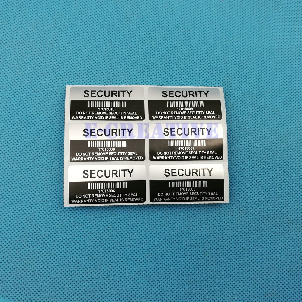 100 x Zilver LEEGTE Security Verwijderd Verzegelde Garantie Sticker Serienummer