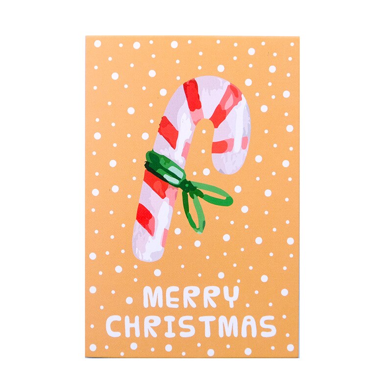 8pcs Merry Christmas Greet Card With Envelop Simply Style Pink Yellow Xmas Postcard Thank You Cards Christmas Invit Greet Card: A3