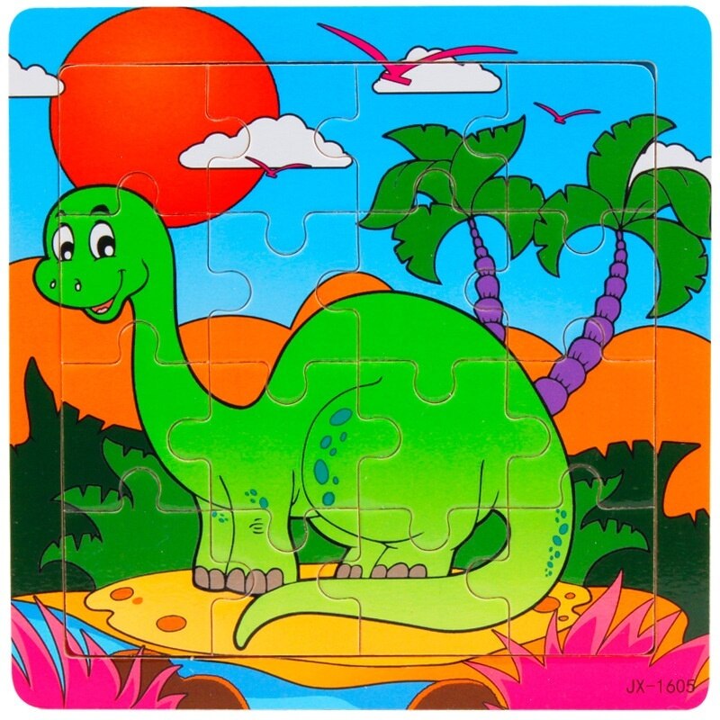 Bambini di legno di Puzzle di Puzzle Giocattoli di Legno Aereo Treno Animale Del Bambino Prima Educazione Illuminazione Genitori WJCL00012: dinosaur