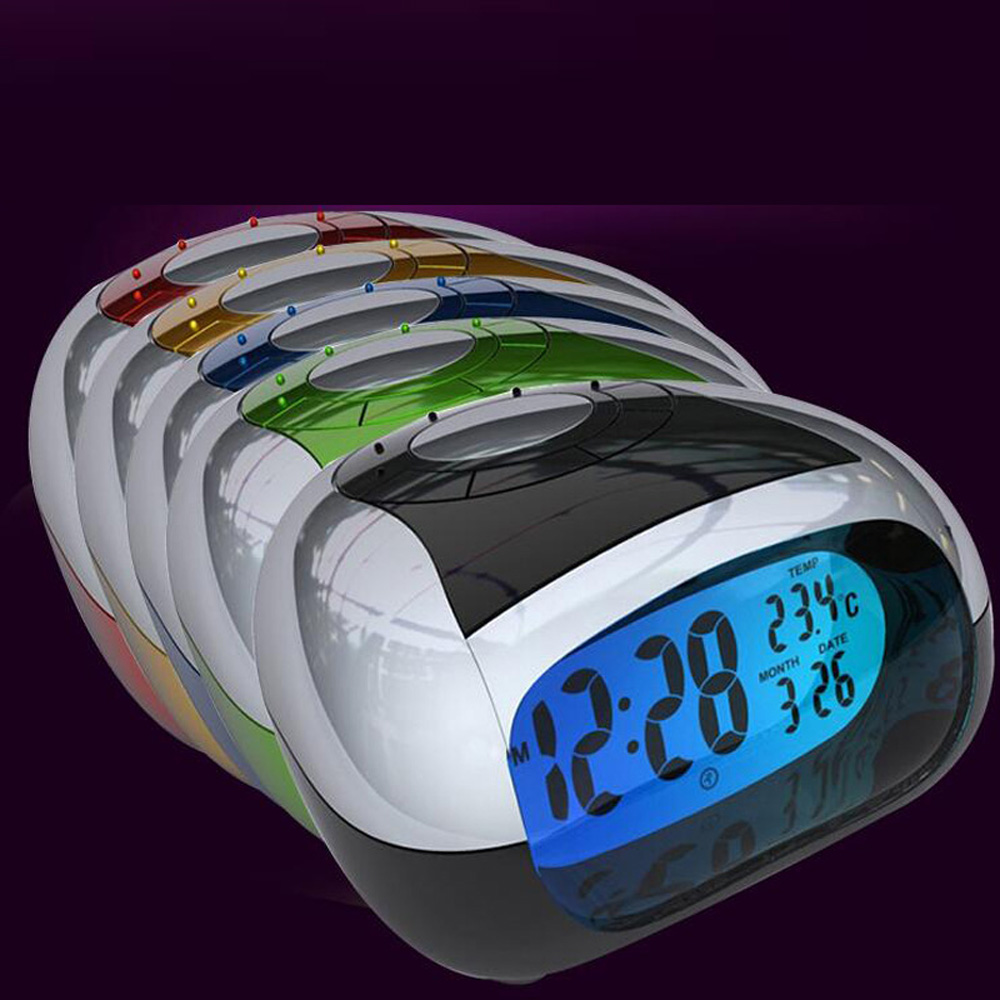 Intelligent Alarm Clock LED Eye Product Night Light 5 Colors Talking Clock Modern Music Watches Livingroom Diaplay