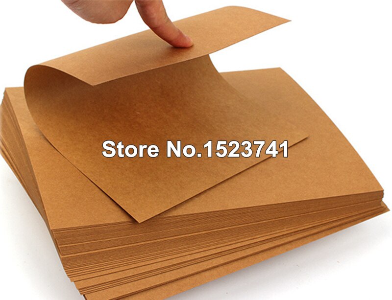 300GSM A3 Brown/Black Raw Wood Pulp Kraft Paper 50pcs DIY Cover Handmade Origami Cardboard Printing Packaging Decor Paper