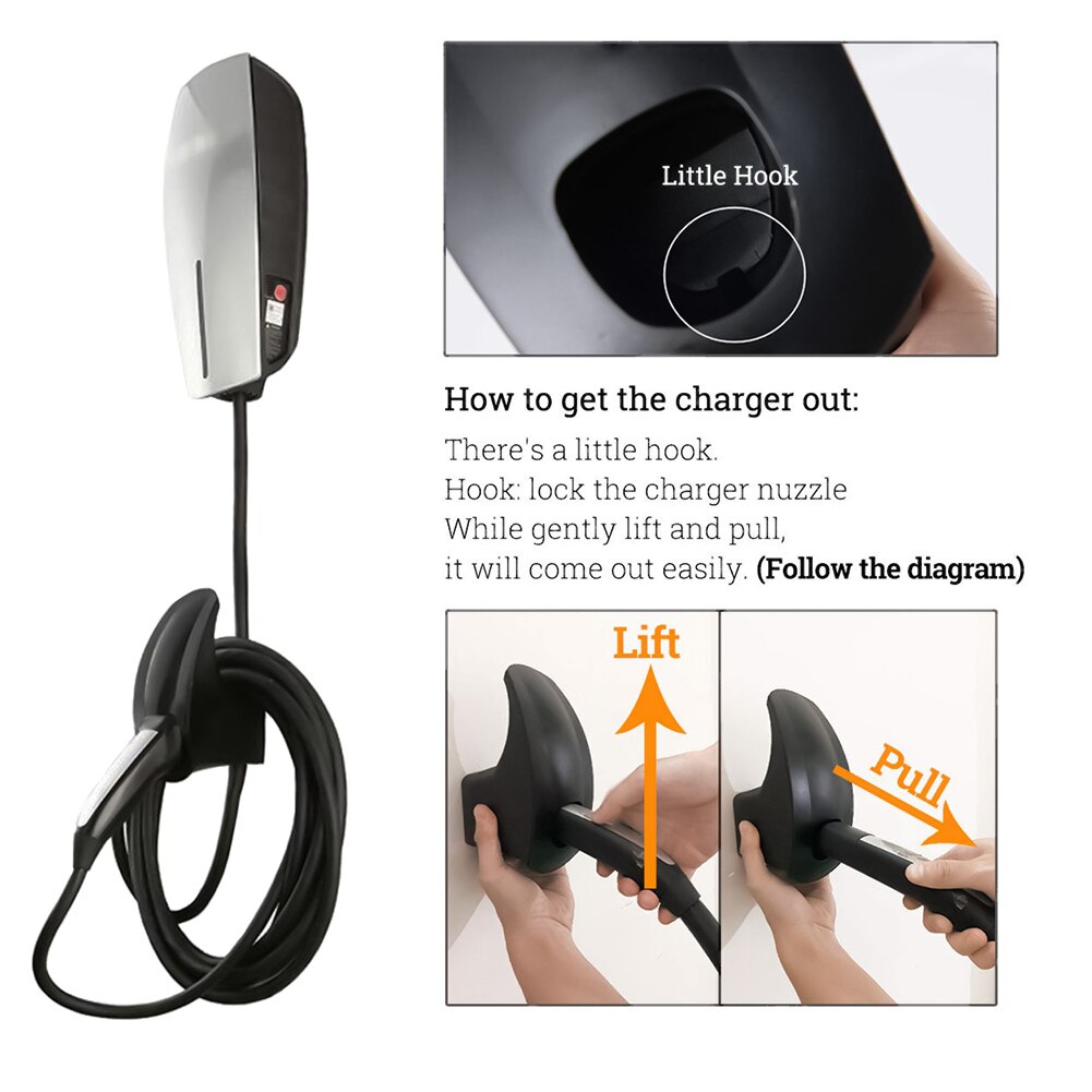 Montagem na parede do carro conector cabo de carregamento suporte organizador para tesla modelo s/x/3 2020