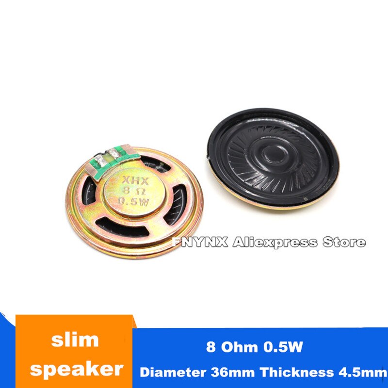 100PCS Slim Loudspeaker 8 Ohm 0.5W Diameter 36mm Thickness 4.5mm Small Toy Speaker