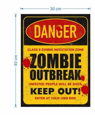 Halloween Warning Sign Sticker Party Horror Decoration Self-adhesive Wall Sticker: G