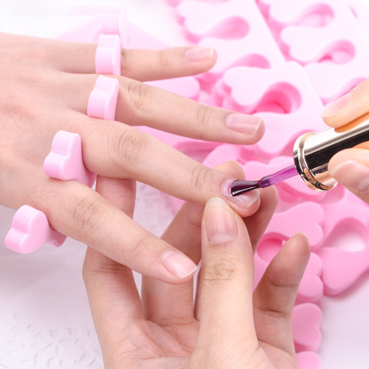 Separador de algodón para dedos de las manos, esponja de espuma suave de 50 piezas, divisor de algodón para uñas, herramientas de manicura y pedicura