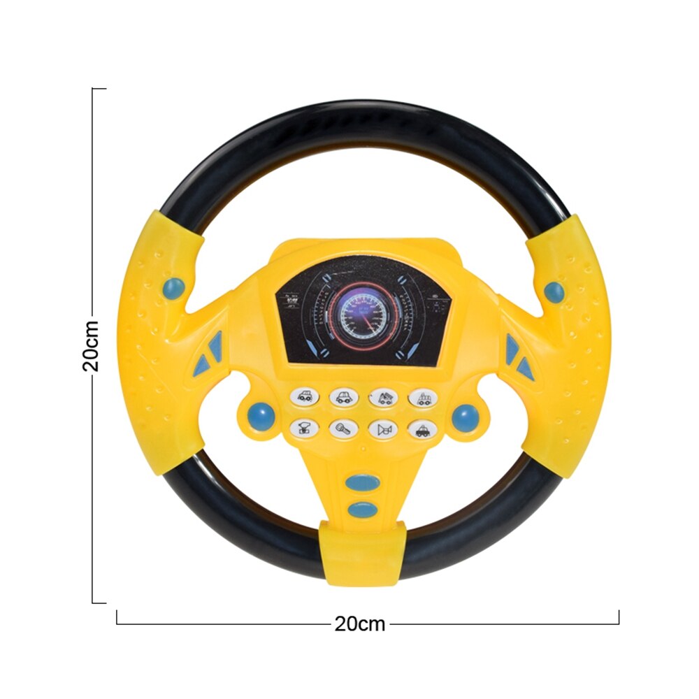 Giocattoli vocali del giocattolo del volante di simulazione elettronica dei bambini con i giocattoli educativi precoci di guida simulati musicali leggeri: 20x20cm yellow