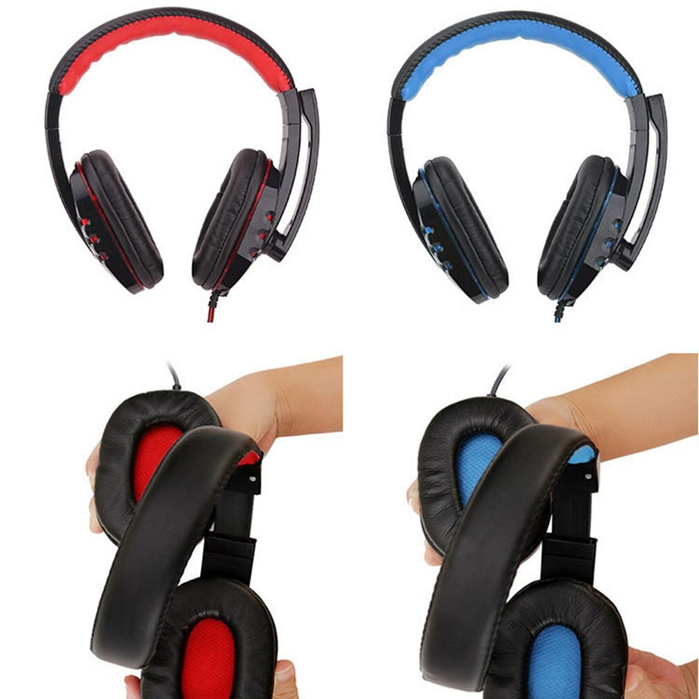 Kablede hovedtelefoner led lys headset gaming øretelefon  sy733 til computer med mikrofon auriculares con kabel til pc