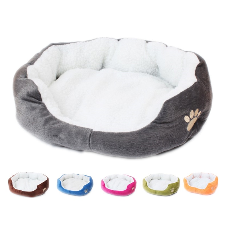 Hundsängar för små medelstora hundar varm fleece hundsäng rund husdjursstol kudde hundar katt vinter hund kennel valpmatta husdjurssäng