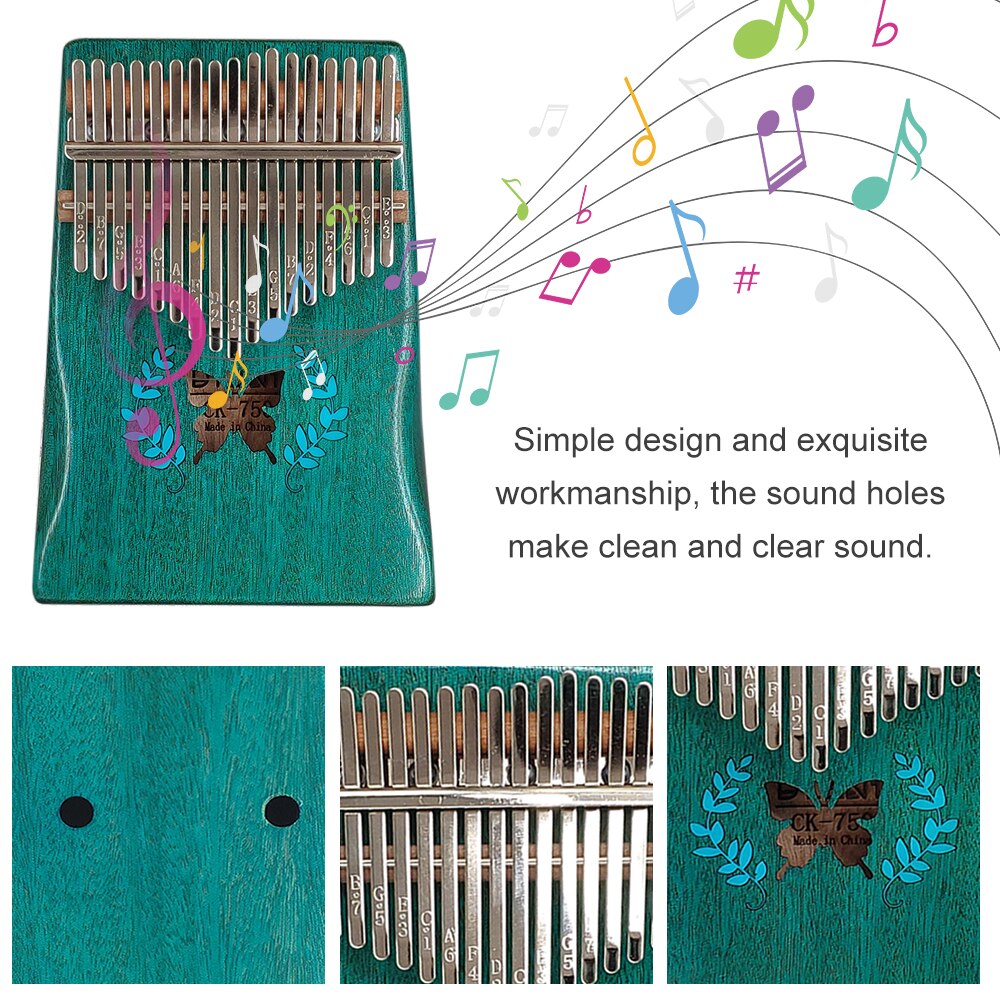 Kalimba Mbira Thumb Finger Piano Portable 17 Keys Solid Wood Musical Instrument for Music Lovers Beginners Thumb Piano