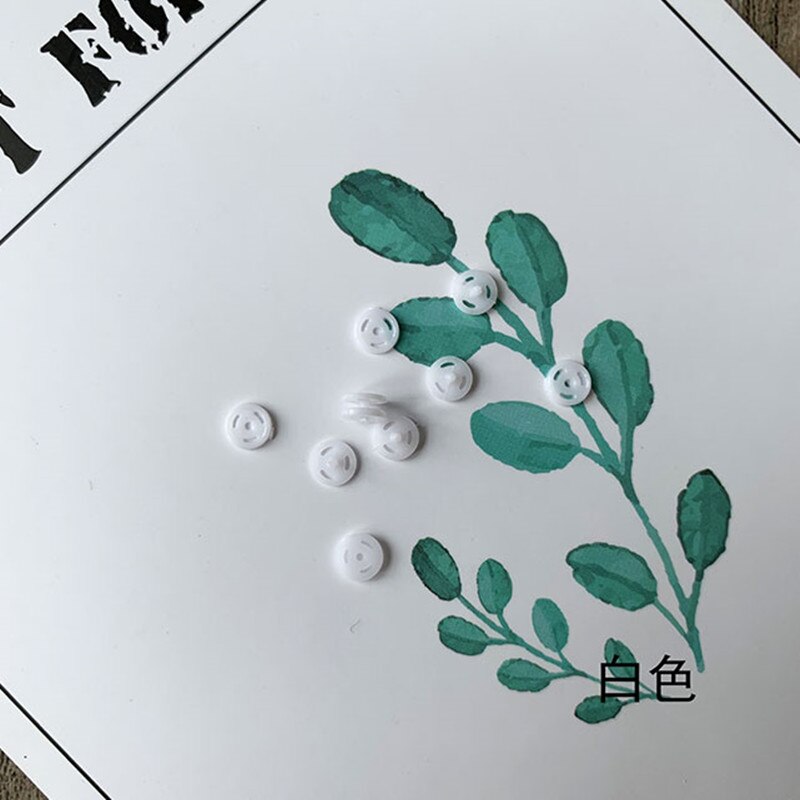 50pz/100pz 4mm bottoni automatici in plastica nera/bianca/trasparente vestiti per bambole fai da te cucito artigianato accessori Scrapbooking: bianca / 50pezzi