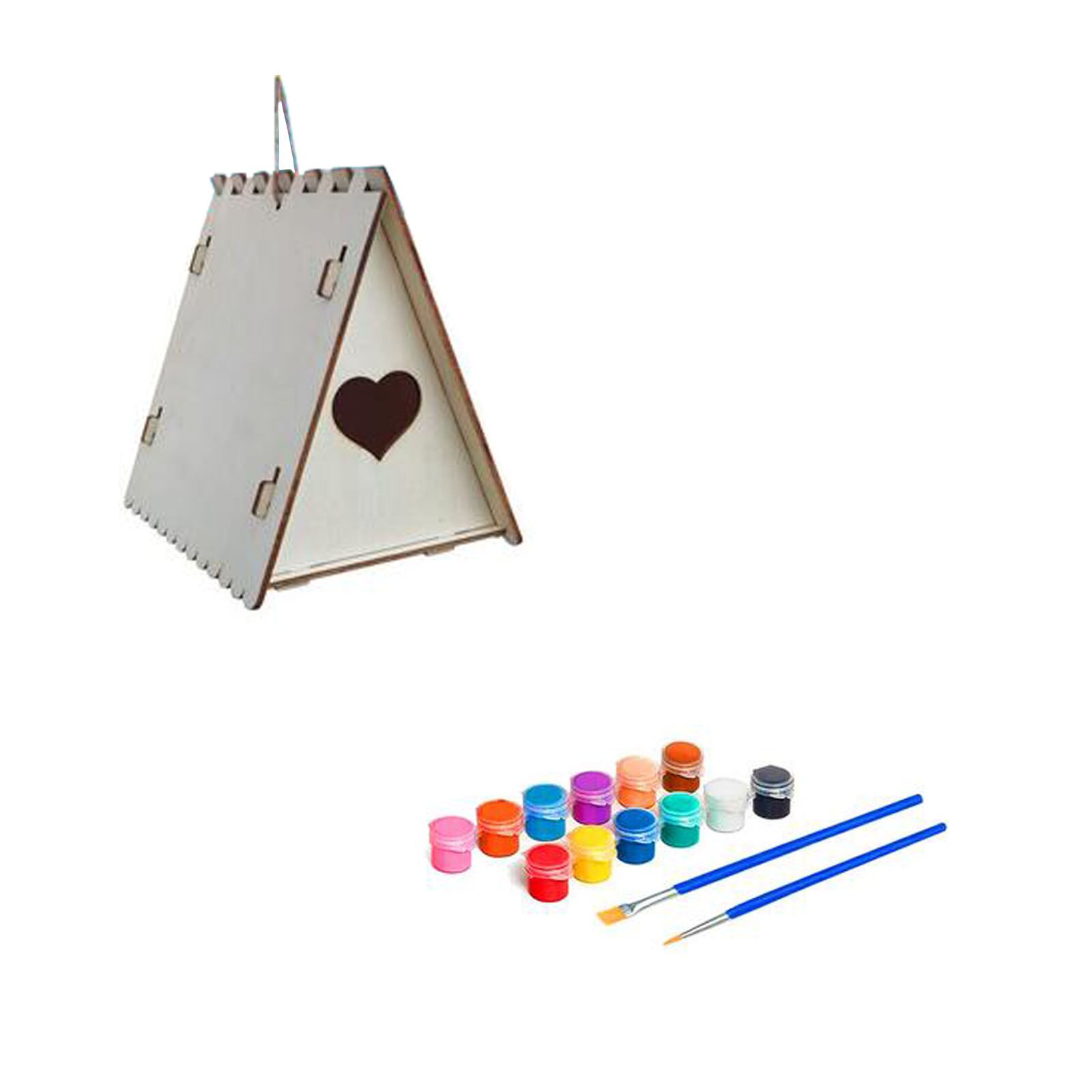 Wooden Home Birdhouse Diy Painted Birdhouse Wooden Home Decoration Diy Hand Painted Crafts Graffiti Bird House Set: B