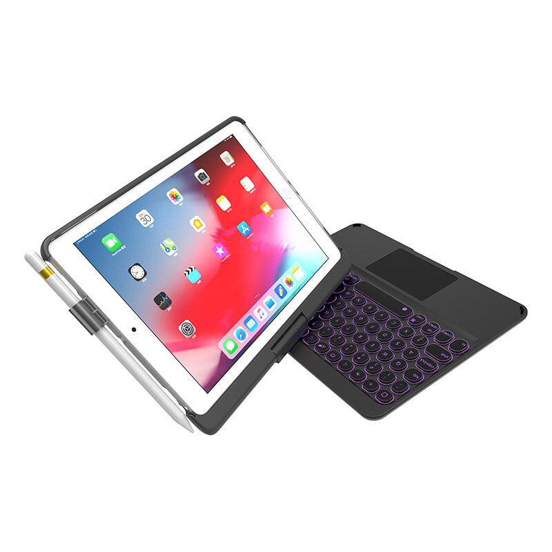 Ipad 360°Rotating Split Bluetooth Keyboard Teclado For Ipad 9.7/10.2/10.5/Air4/11 Wireless Mini Bluetooth Keyboard iPad Keyboard: Black Split
