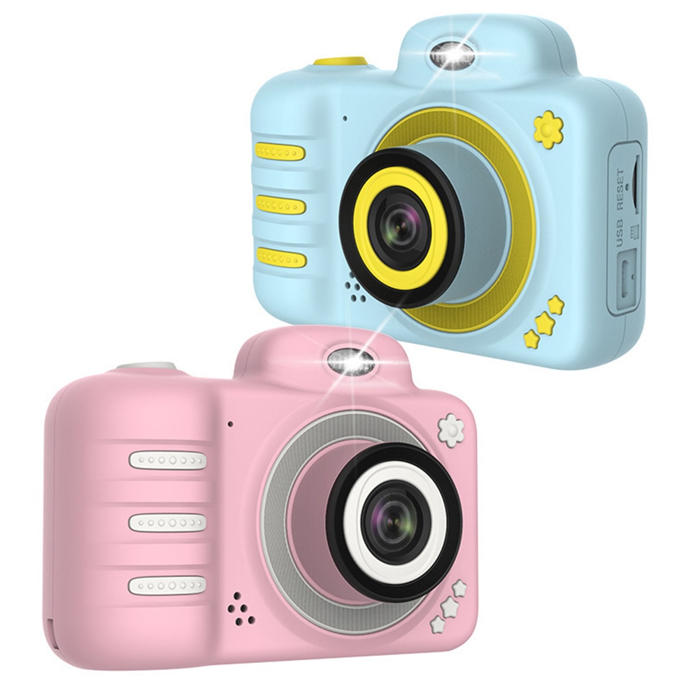 Camera Video Met Geheugenkaart DSLR Camcorder Dual Lens Cartoon Kinderen Speelgoed Schokbestendig Mini Digitale ABS 2.4 Inch Scherm