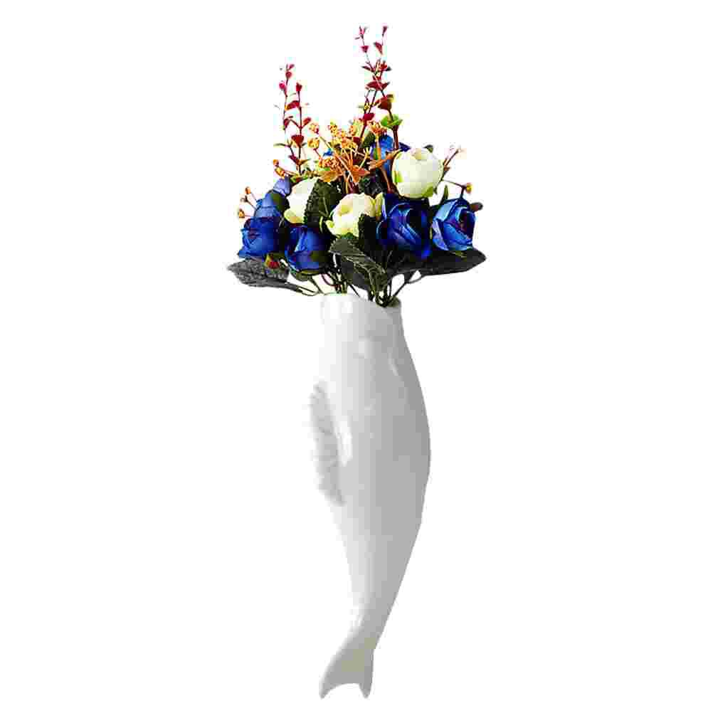 1 Set Fish Shape Vase Durable Practical Ceramics Vase Decor for Living Room Home: Picture 1