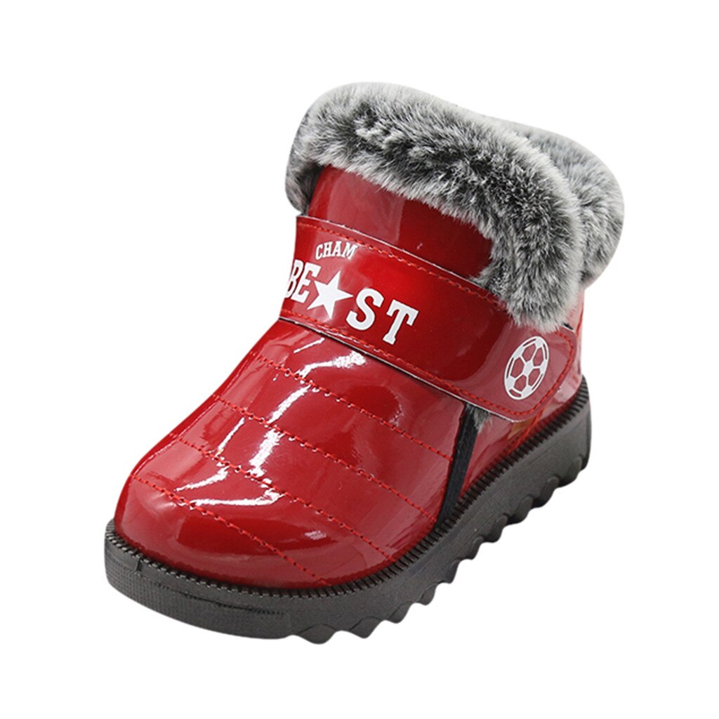 baby shoes boot Toddler Boots Winter Ankle Short Bootie Waterproof Footwear Warm Shoes infant kids booties Обувь детская: Red / 1.5