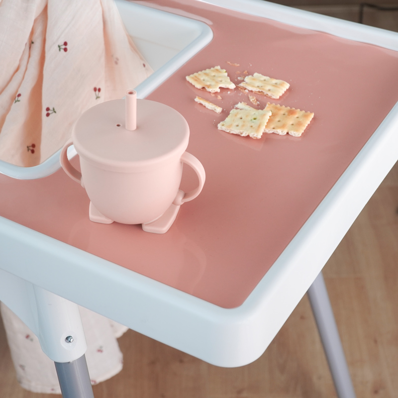 Mantel Individual de silicona para bebé, alfombrilla para mesa, vajilla de alimentación para niños, suave, fácil de limpiar, Color sólido