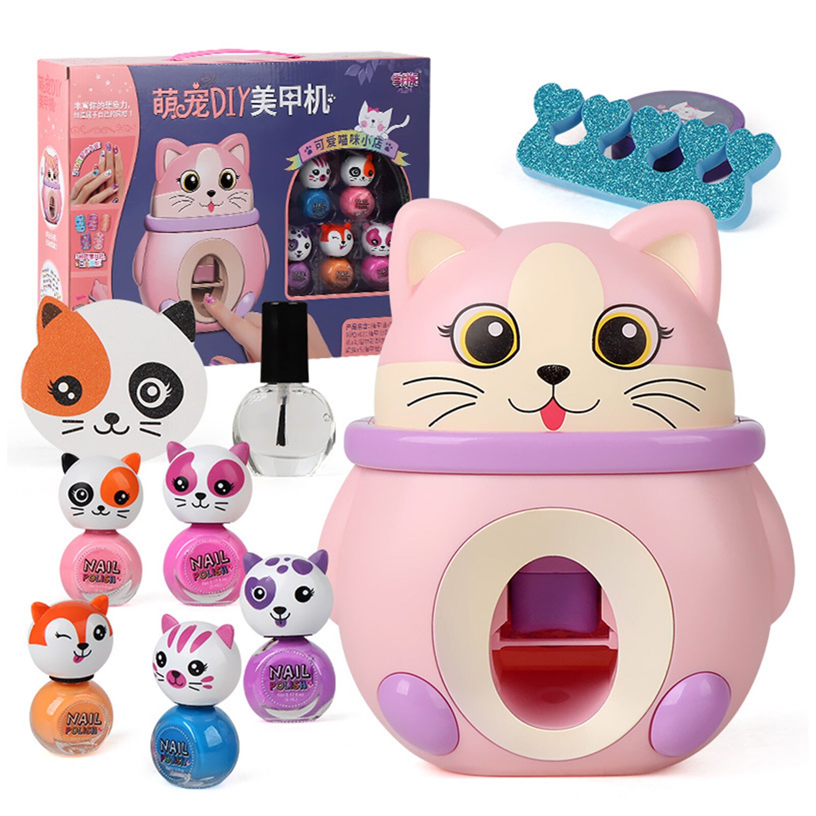 Kit de manucure pour enfants, 15 pièces, vernis à ongles lavable, Machine à faire soi-même, cosmétiques pour filles, jeu de simulation, tampon à ongles, Kit d'art: Default Title