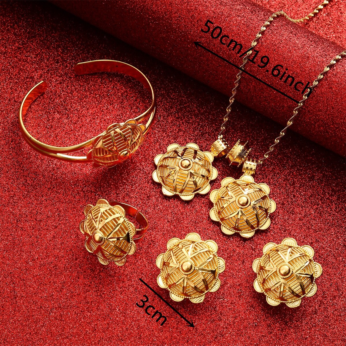 Gold Ethiopian Jewelry Sets For Women Dubai Habesha African Bridal Wedding