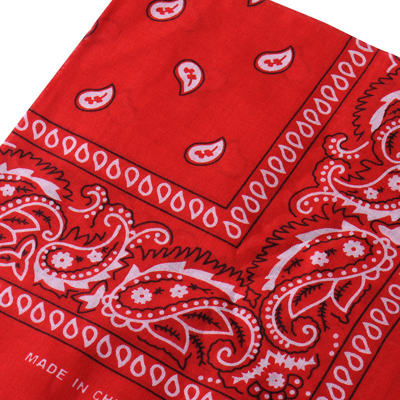 Hip Hop 100% Cotton Bandana Square Scarf 55cm*55cm Black Red Paisley Headband Printed For Women/Men/Boys/Girls: Red