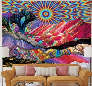 Usa psychedlic mandala tapetry hippie værelse væg hængende tæppe kunst hjem indretning monstre monster tapet væg hængende hjem tæppe: 5