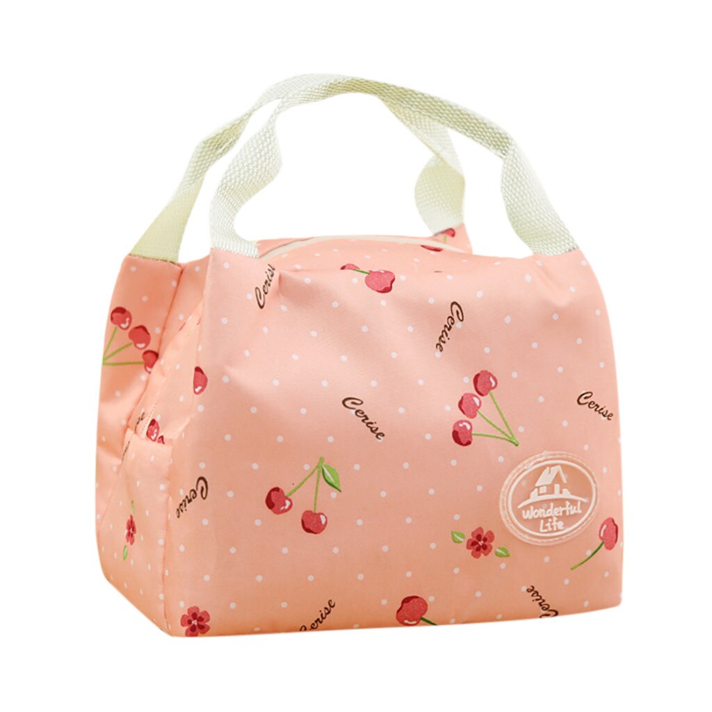 Tragbare Lunch Bag Isolierte Kalten Leinwand Streifen Picknick Tragen Fall Thermische Tasche für Kinder Frauen Mädchen Damen Mann Lebensmittel Lagerung taschen