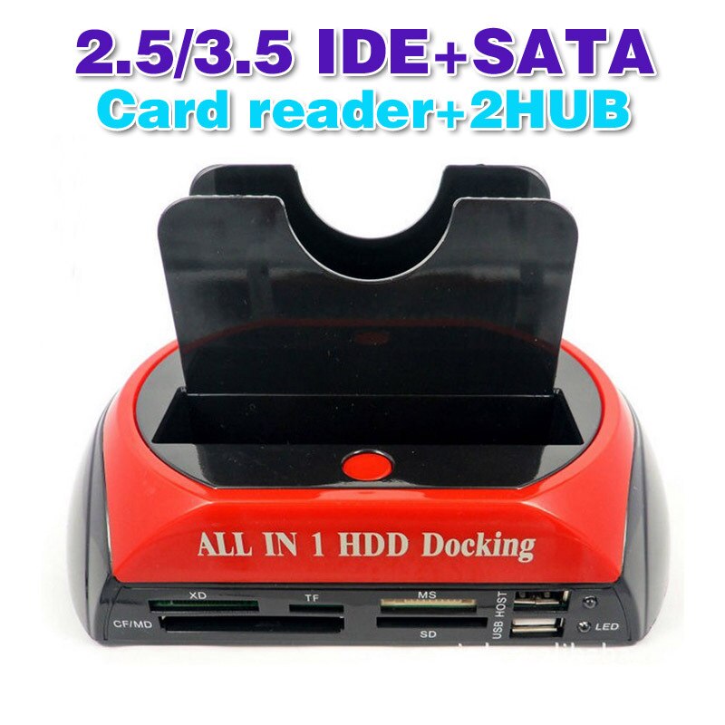 Alle In 1 2.5 "3.5" Ide Sata Hdd Harde Schijf Disk Clone Houder Dock Docking Station Met Multi kaartlezer