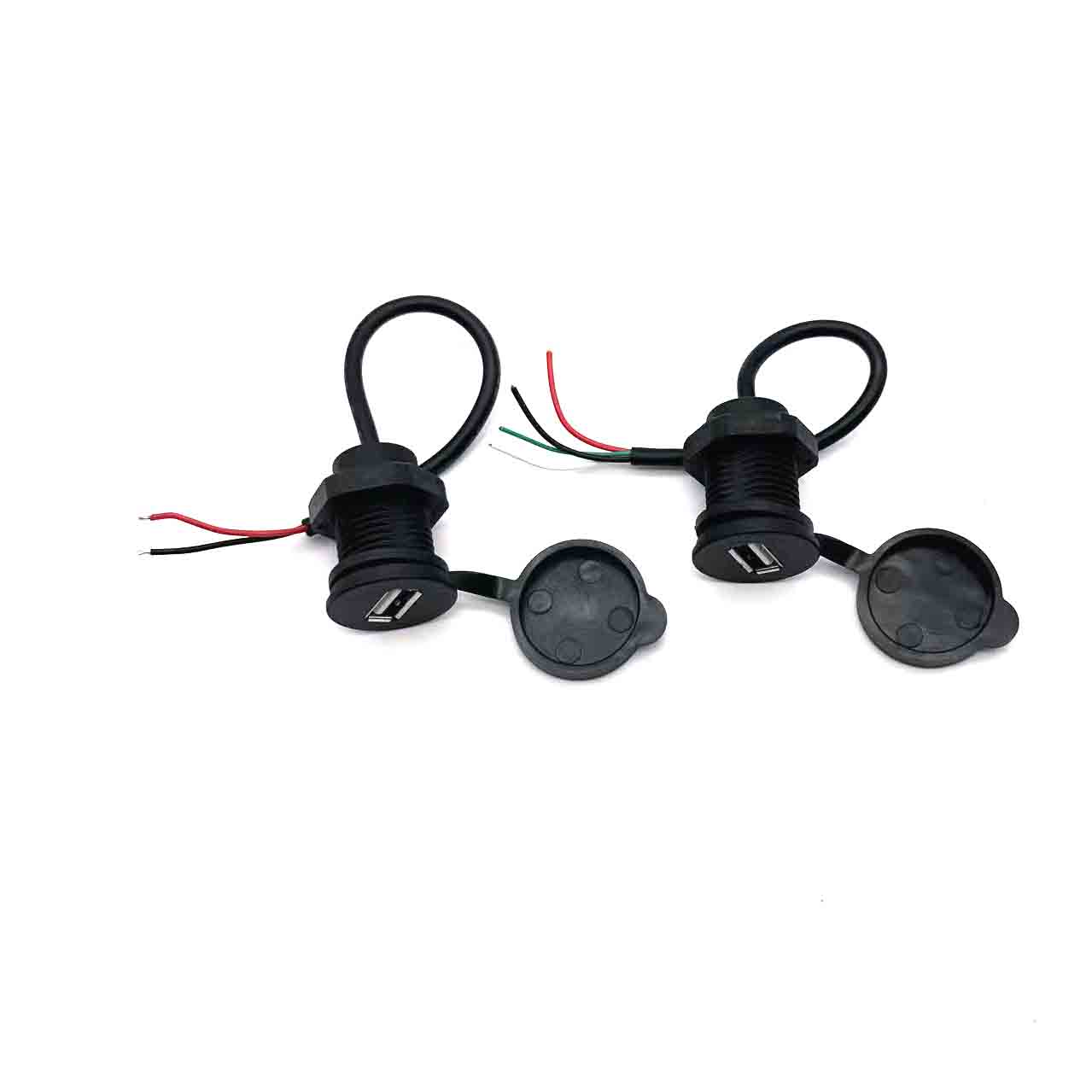 USB waterproof connector with M18 nut female socket 3A high current fast charging socket USB charger socket