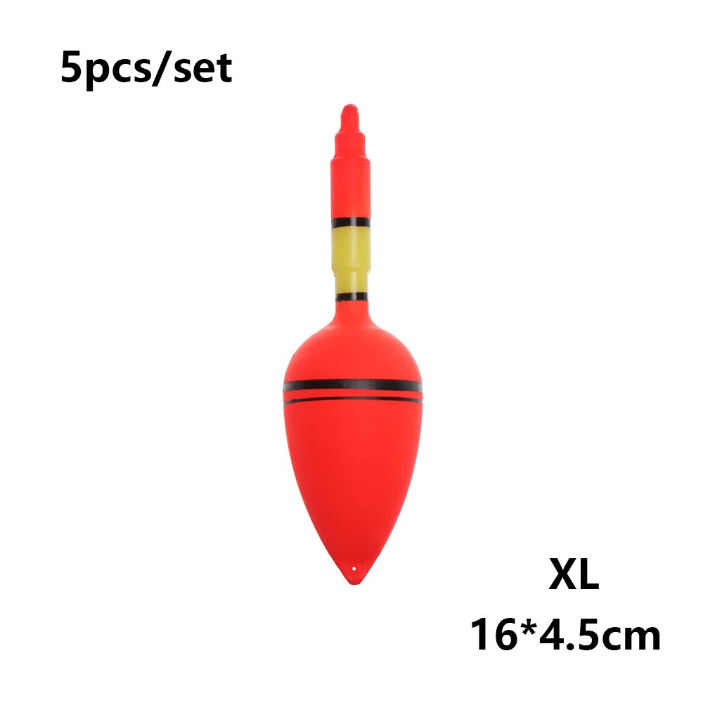 5PCS/Set Red Plastic Fishing Night Float Light Stick Eva Foam Ball Boia Luminous Bobber Night Outdoor Fishing Float: XL-5pcs