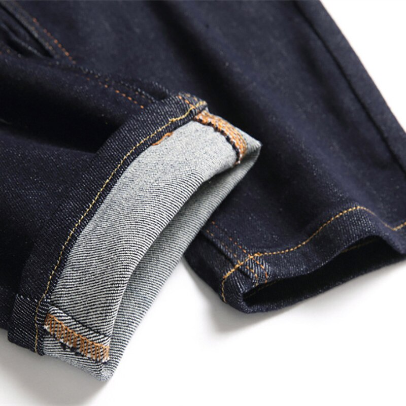 Pantalones vaqueros elásticos con bordado para hombre, vaqueros con bordado de letras y flores, color negro y azul