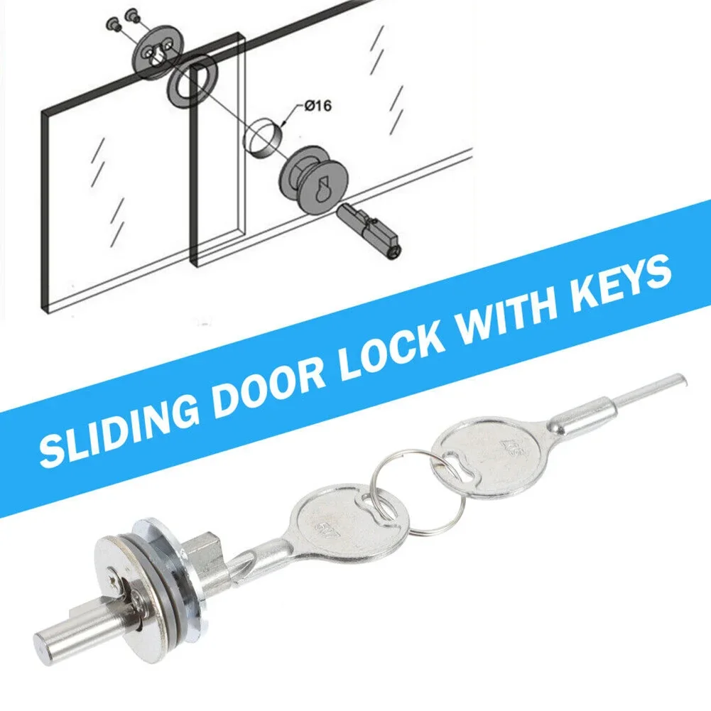 Display Cabinet Sliding Glass Door Lock With Keys Counter Jewelry Cabinet Security Hardware Double Door Showcase Drawer Lock