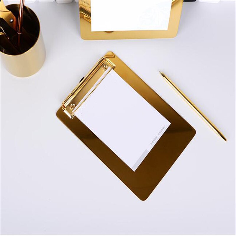 Nueva carpeta de pizarra de menú de acero inoxidable, carpeta creativa de papelería para oficina, suministros escolares de restaurante financiero