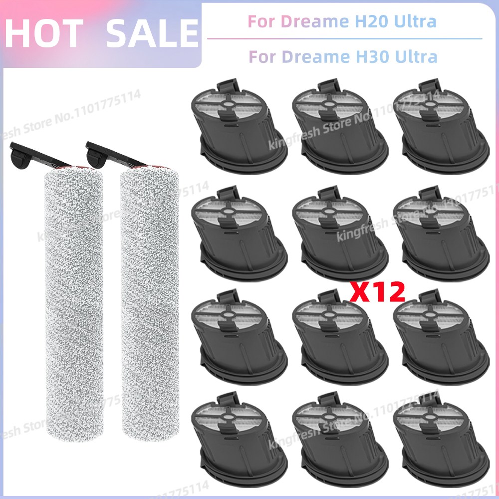 Compatibile con Dreame H14 pro / H14 doppio / H20 pro più / H13 pro / H20 ultra / H30 ultra Parti di Ricambio per Aspirapolvere Spazzola a Rullo Filtro Hepa Accessori: Arancione