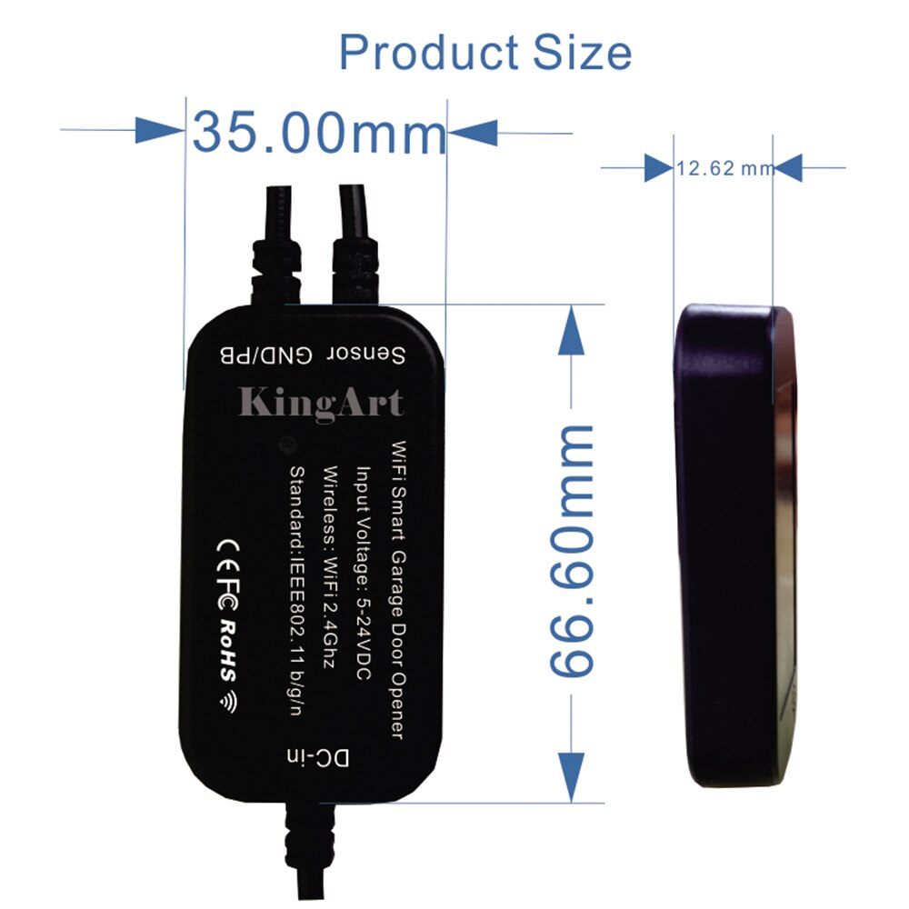 Smart Wi-Fi Garage Door Controller Opener with Remote Controller Car Charger Voice Control for Electric Door Garden Door
