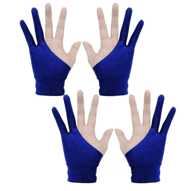 Behogar 4 stk kunstnerhandsker 2- fingre tegne handsker antifouling til grafisk tablet tegning pen display højre venstre størrelse sm: Mørkeblå størrelse m