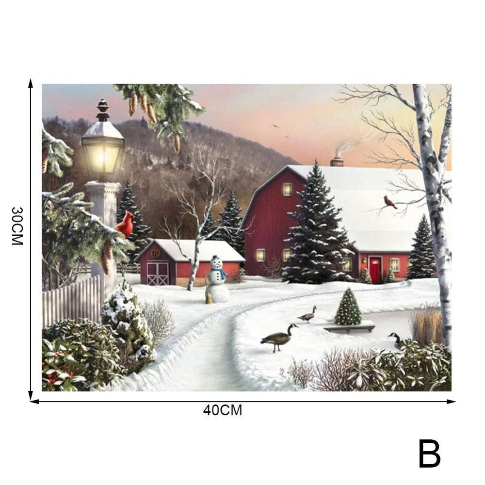 Dibujo bordado mosaico arte mural navideño punto de cruz Grande Taille 5d Broderie decoración equipos de diamantes patrón paintina I9G8: B