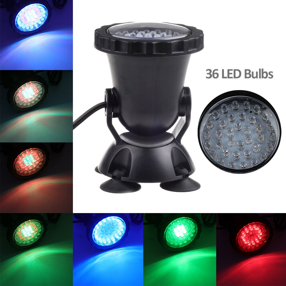 Waterdichte Rgb Led Onderwater Verlichting Lamp 36 Led Onderwater Spot Light Voor Zwembad Fonteinen Vijver Water Aquarium Licht